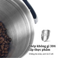 Hộp đựng cà phê chuyên dụng bằng thép không gỉ tặng kèm muỗng, 1500ml
