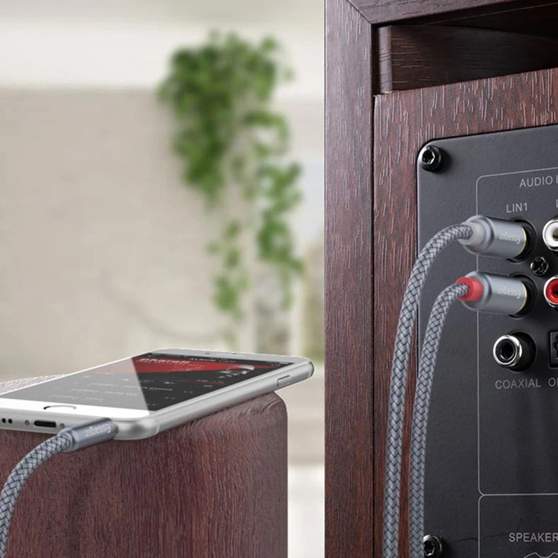 Cáp âm thanh Essager 3.5mm đầu ra 2 RCA cao cấp