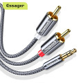 Cáp âm thanh Essager 3.5mm đầu ra 2 RCA cao cấp, Dây 1m