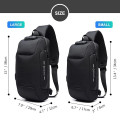 Túi đeo chéo không thấm nước chống trộm có cổng USB thời trang nam, M (17x8x34cm)