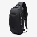 Túi đeo chéo không thấm nước chống trộm có cổng USB thời trang nam, M (17x8x34cm)