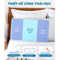 Gối cao su non thiết kế công thái học giúp ngủ ngon chống đau mỏi cổ vai gáy, Size M