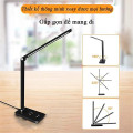 Đèn học để bàn chạm cảm ứng, chống cận, thiết kế gấp gọn, Màu đen - Bản tiêu chuẩn cắm điện