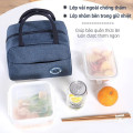 Set 2 túi giữ nhiệt đựng hộp cơm 2 lớp dày dặn, có quai xách tiện lợi