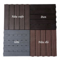 Tấm gỗ nhựa lót sàn ban công, nhà tắm, bể bơi, sân vườn chống trơn trượt, thoát nước tốt, Màu nâu