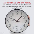 Đồng hồ treo tường kim trôi 30cm số nổi 3D cao cấp, Màu trắng