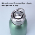 Bình giữ nhiệt dung tích 300ml thiết kế quai xách, nắp chống tràn, Màu bạc