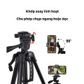 Chân máy ảnh tripod T-3520 chuyên quay phim, chụp ảnh kèm remote, kẹp điện thoại