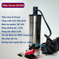 Máy bơm chìm mini 12V -24V, bơm hút dầu nhớt, chất lỏng tự động, 24V- 51mm（trắng)	