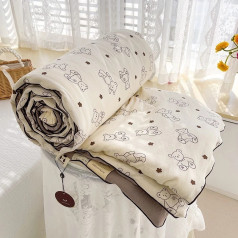 Chăn hè thoáng mát chất liệu cotton mềm mịn, siêu đẹp, Hoa văn gấu nhỏ	