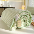 Chăn hè cotton đũi cao cấp, chăn kẻ bông xơ đậu nành kích thước 2mx2m2, Chăn đũi kẻ xanh than	