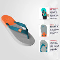 Dép Thái Lan nam nữ chất liệu cao su dẻo, siêu nhẹ, chống trơn, Xám cam - Size 40 - 25 cm