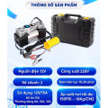 Bơm lốp ô tô 2 xi lanh bản điện tử công suất lớn kèm hộp phụ kiện cao cấp