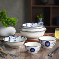Bộ tô chén đĩa bát chất liệu gốm sứ cao cấp 30 chi tiết in hoa văn chữ Phúc 4D