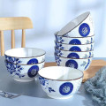 Bộ tô chén đĩa bát chất liệu gốm sứ cao cấp 30 chi tiết in hoa văn chữ Phúc 4D