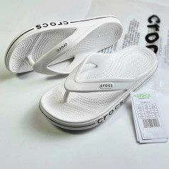  Dép xỏ ngón Crocs Flip Flop mẫu mới cao cấp siêu nhẹ, thoải mái, Màu trắng - Size39	