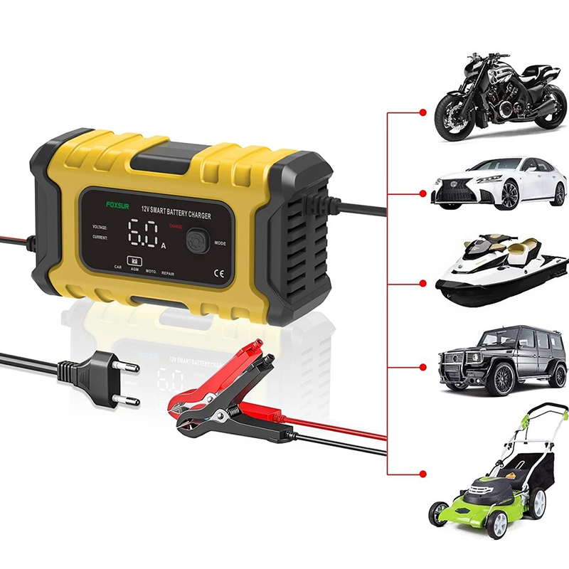 Sạc bình ắc quy 12V (4Ah-120AH) Foxsur, tự ngắt khi đầy, có khử sunfat