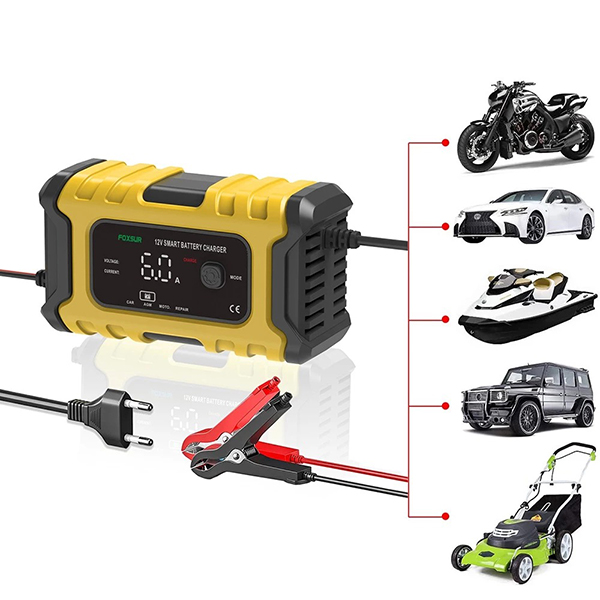 Sạc bình ắc quy 12V (4Ah-120AH) Foxsur, tự ngắt khi đầy, có khử sunfat