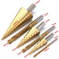 Bộ 6 mũi khoan tháp đa năng thép gió HSS mạ Titan kem hộp đựng cao cấp