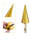 Bộ 6 mũi khoan tháp đa năng thép gió HSS mạ Titan kem hộp đựng cao cấp
