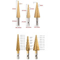 Bộ 6 mũi khoan tháp đa năng thép gió HSS mạ Titan kem hộp đựng cao cấp