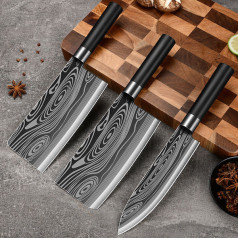Bộ 3 dao làm bếp đa năng thép cao cấp sắc bén bền lâu, chống ăn mòn