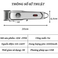 Tông đơ cắt tóc Kemei KM1998 lưỡi thép không gỉ nhẹ nhàng êm ái, chuẩn salon