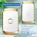Chuông chào mừng không dây, chống nước, đèn LED chống nhiễu sóng phiên bản phích cắm US, Màu vàng trắng