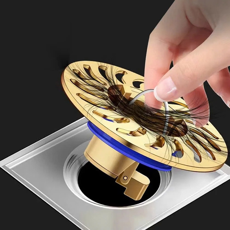 Nắp cống ngăn mùi chống côn trùng thông minh bằng đồng thau chắc chắn, không rỉ sét