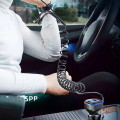 Tẩu sạc ô tô, cáp sạc nhanh lò xo 3 trong 1 có cổng PD, USB và Lightning tiện lợi