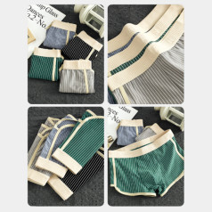 Quần lót nam boxer Wind sọc, combo 4 chiếc, chất cotton mát lạnh thấm hút tốt, mịn màng thoáng khí dùng siêu mê,  L ( 40-61KG )