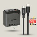 Bộ sạc nhanh, đa cổng, tiện lợi mang đi du lịch Basefast gập gọn 65w kèm dây 100w, tương thích với nhiều thiết bị khác nhau