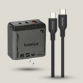Bộ sạc nhanh, đa cổng, tiện lợi mang đi du lịch Basefast gập gọn 65w kèm dây 100w, tương thích với nhiều thiết bị khác nhau
