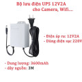Bộ lưu điện wifi camera ups 12v kèm nguồn dung lượng lớn tiện lợi, 12v1.5A 3m 3600ma