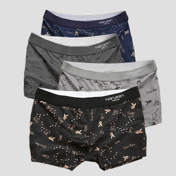 Combo 4 quần sịp boxer nam vải cotton co giãn, kháng khuẩn cao cấp