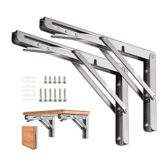 Set 2 bản lề gập gắn tường thông minh chất liệu inox chắc chắn , 30cm (inox)