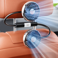 Quạt xe hơi usb mini xoay 360 độ hai đầu gắn ghế phụ làm mát nhanh, tiện lợi