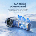 Quạt cầm tay mini công nghệ mới làm mát tức thì nhỏ gọn dễ mang theo, Màu đen-Đèn mood