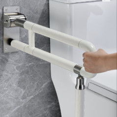 Thanh vịn nhà vệ sinh chống trượt cho người già, bà bầu an toàn, Trắng 60cm