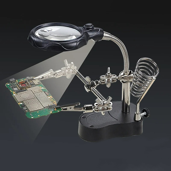 Kính lúp soi kẹp hàn mạch điện tử có đèn LED chuyên nghiệp