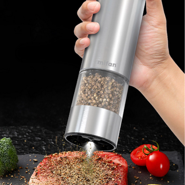 Máy xay muối tiêu điều chỉnh cỡ xay pin sạc tiện lợi