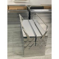 Hộp đồ nghề inox đa năng 3 tầng 5 ngăn đựng nhiều đồ tiện lợi,  42x20x20cm