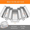 Hộp đồ nghề inox đa năng 3 tầng 5 ngăn đựng nhiều đồ tiện lợi,  42x20x20cm