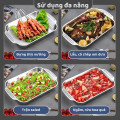 Khay nấu ăn inox có nắp tiện lợi, không gỉ, dễ vệ sinh