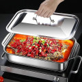 Khay nấu ăn inox có nắp tiện lợi, không gỉ, dễ vệ sinh