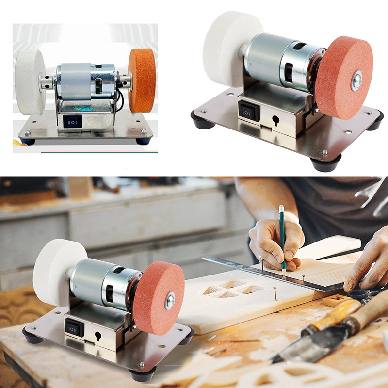 Máy mài dao kéo mini 2 đầu nhỏ gọn dùng điện