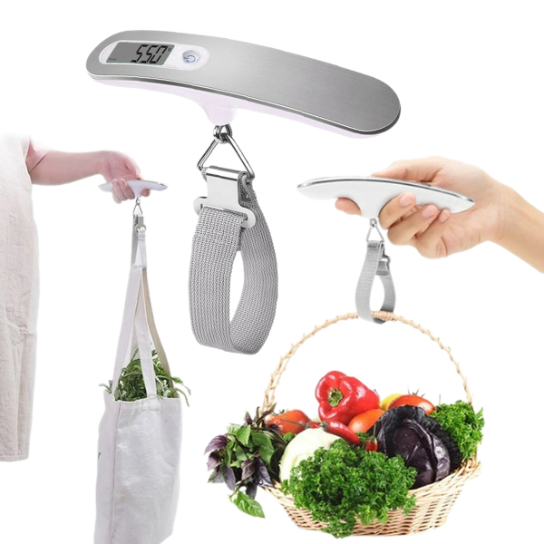 Cân hành lý kỹ thuật số gọn nhẹ, tối đa 50kg màn hình LCD thông minh