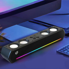 Loa bluetooth JK-1119 để bàn, hiệu ứng đèn RGB đổi màu kích thước nhỏ gọn, âm thanh sống động, Màu đen
