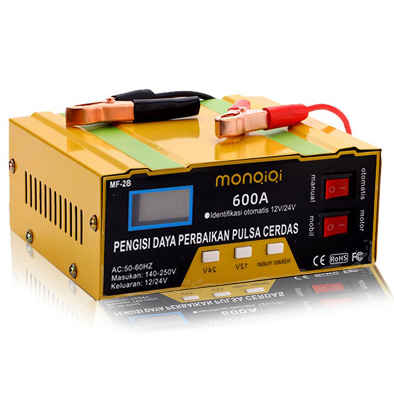 Sạc bình ắc quy ô tô, xe máy 12V/24V 600AH thông minh tự động ngắt khi đầy