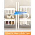 Kệ để đồ gầm bếp bồn rửa đa năng thép không gỉ có thể điều chỉnh kích thước tiện lợi, Kệ 2 tầng (3 bảng)+ 3 giỏ